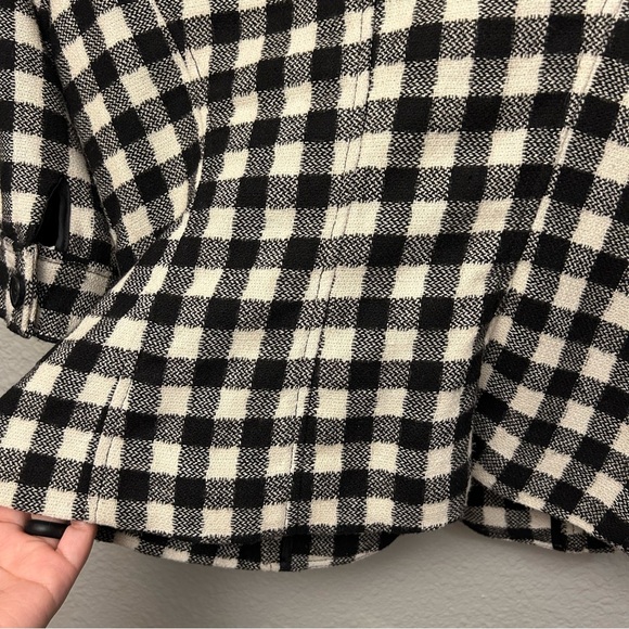 Anthropologie Burlapp Size 4 Wool Blend Black and cream checkered jacket - Picture 11 of 16